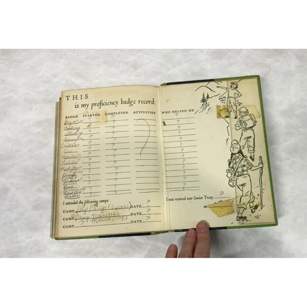 Vintage 1959 Girl Scout Handbook 20th Impression Hardback Worn Cover‎ Notes